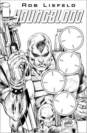 [Youngblood #100 (2nd printing, Cover C - B&W Blank Gun Sight Variant)]
