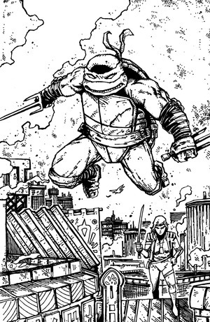 [Teenage Mutant Ninja Turtles (series 6) #22 (Cover F - Kevin Eastman B&W Full Art Incentive)]