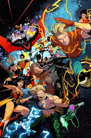 [JUSTICE LEAGUE UNLIMITED #8 CVR A DAN MORA CONNECTING (WE ARE YESTERDAY)]