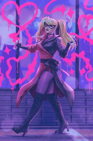 [HARLEY QUINN #52 CVR E INC 1:25 ROBIN HIGGINBOTTOM CARD STOCK VAR]
