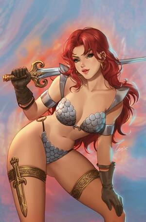 [RED SONJA NOIR #1 (ONE SHOT) CVR E LESLEY LI METAL PREMIUM VAR]