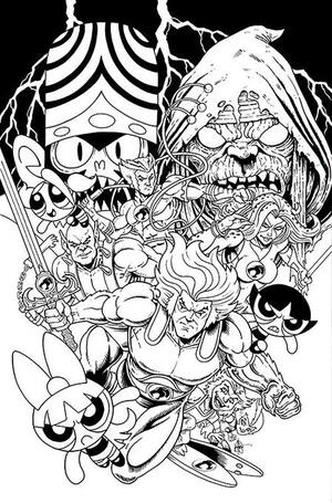[THUNDERCATS POWERPUFF GIRLS #1 CVR Q INC 1:10 KEN HAESER LINE ART VIRGIN FOC BONUS VAR]
