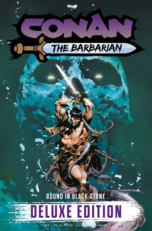 [CONAN THE BARBARIAN BOUND IN BLACK STONE DELUXE EDITION HC VOL 01 DIRECT MARKET EDITION ROBERTO DE LA TORRE SKULL CVR]