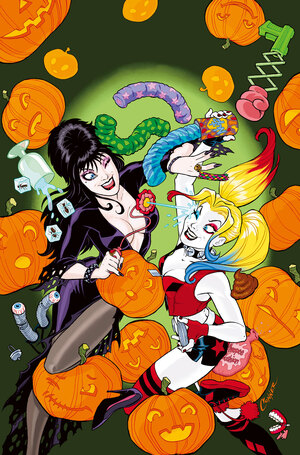 [HARLEY QUINN X ELVIRA #1 CVR G AMANDA CONNER FOIL VIRGIN VAR]
