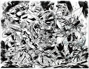 [REDCOAT #15 CVR E BRYAN HITCH YOUNGBLOOD TEAM UP BW VIRGIN WRAPAROUND VAR]