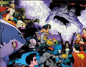 [JUSTICE LEAGUE UNLIMITED #25 CVR A DAN MORA WRAPAROUND]
