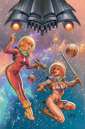 [RED SONJA BARBARELLA #1 CVR J JOSEPH MICHAEL LINSNER LTD VIRGIN VAR]