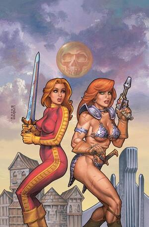 [RED SONJA BARBARELLA #2 CVR F JOSEPH MICHAEL LINSNER METAL PREMIUM VAR]