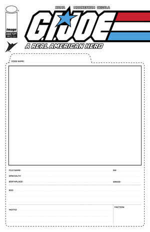 [GI JOE A REAL AMERICAN HERO #325 CVR F BLANK SKETCH FILE CARD VAR]