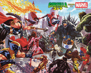 [GODZILLA DESTROYS THE MARVEL UNIVERSE #1 CVR A WRAPAROUND]