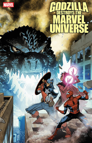 [GODZILLA DESTROYS THE MARVEL UNIVERSE #1 2ND PRINTING CVR A LEINIL YU VARIANT]