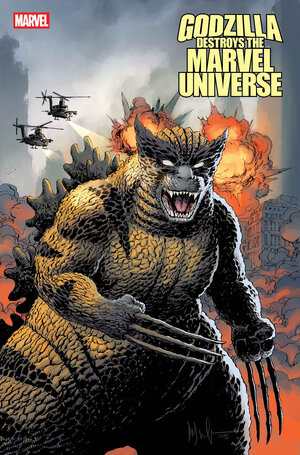 [GODZILLA DESTROYS THE MARVEL UNIVERSE #4 CVR D DAVE WACHTER MARVELZED WOLVERINE-ZILLA VARIANT]