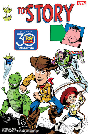 [AVENGERS #32 CVR E MARCO FORCELLONI PIXAR TOY STORY HOMAGE VARIANT]