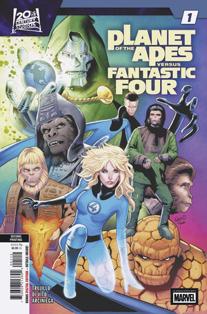 [PLANET OF THE APES VS. FANTASTIC FOUR #1 2ND PRINTING CVR A GREG LAND VARIANT]