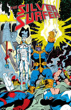 [SILVER SURFER: THE INFINITY GAUNTLET OMNIBUS RON LIM INFINITY GAUNTLET COVER HC]