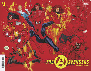[AVENGERS #1 CVR B DAVID NAKAYAMA COLOR BLOCK RED WRAPAROUND VARIANT]