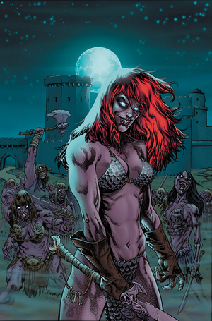 [RED SONJA VS AOD #5 CVR E RANEY METAL PREMIUM CVR]