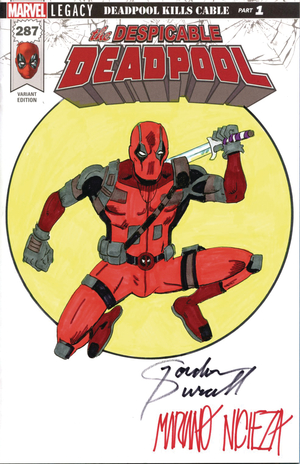 [DF MARVEL CVR ART SGN & REMARK PURCELL & NICIEZA DEADPOOL SK]