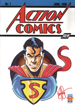 [DF ACTION COMICS #1 GOLDEN AGE FACSIMILE SGN & REMARK HAESER]