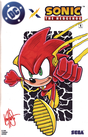 [DF DC X SONIC THE HEDGEHOG #1 SGN & REMARK HAESER SONICFLASH]