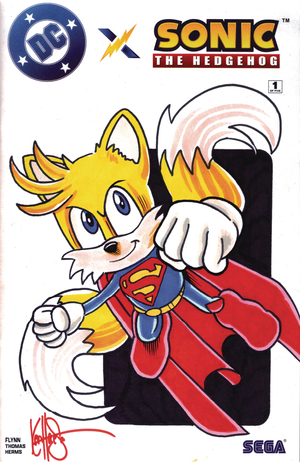 [DF DC X SONIC THE HEDGEHOG #1 SGN & REMARK HAESER SUPERTAILS]